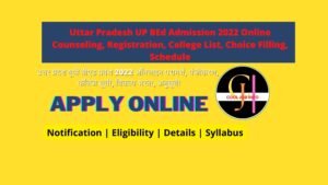 Uttar Pradesh UP BEd Admission 2022