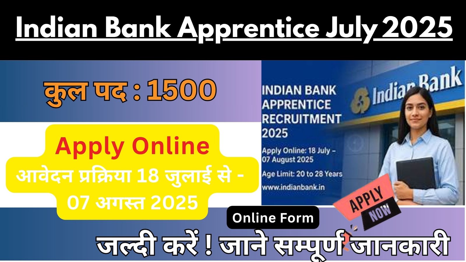 Indian Bank Apprentice July 2025