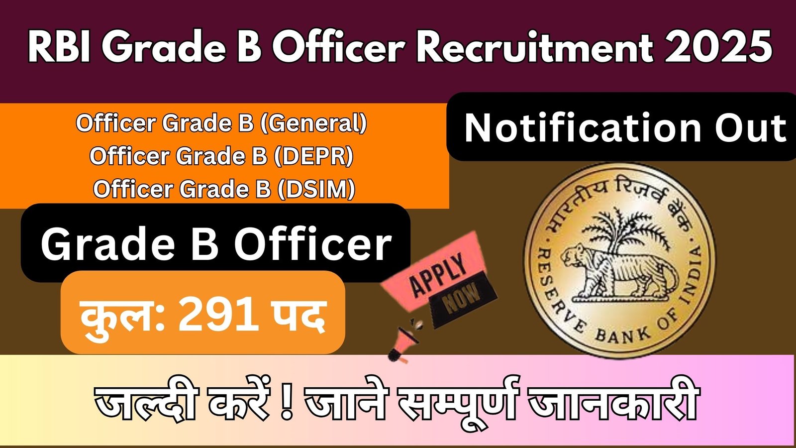 RBI Grade B Officer Recruitment 2025