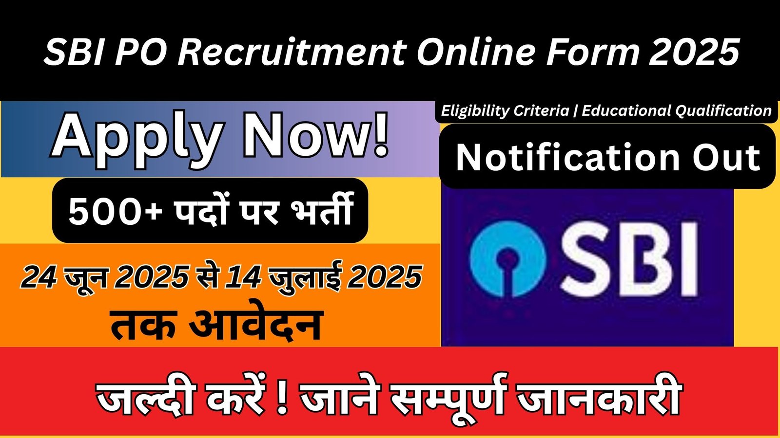 SBI PO Recruitment Online Form 2025