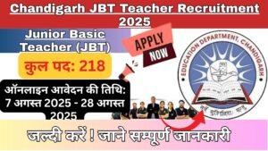Chandigarh JBT Teacher Recruitment 2025