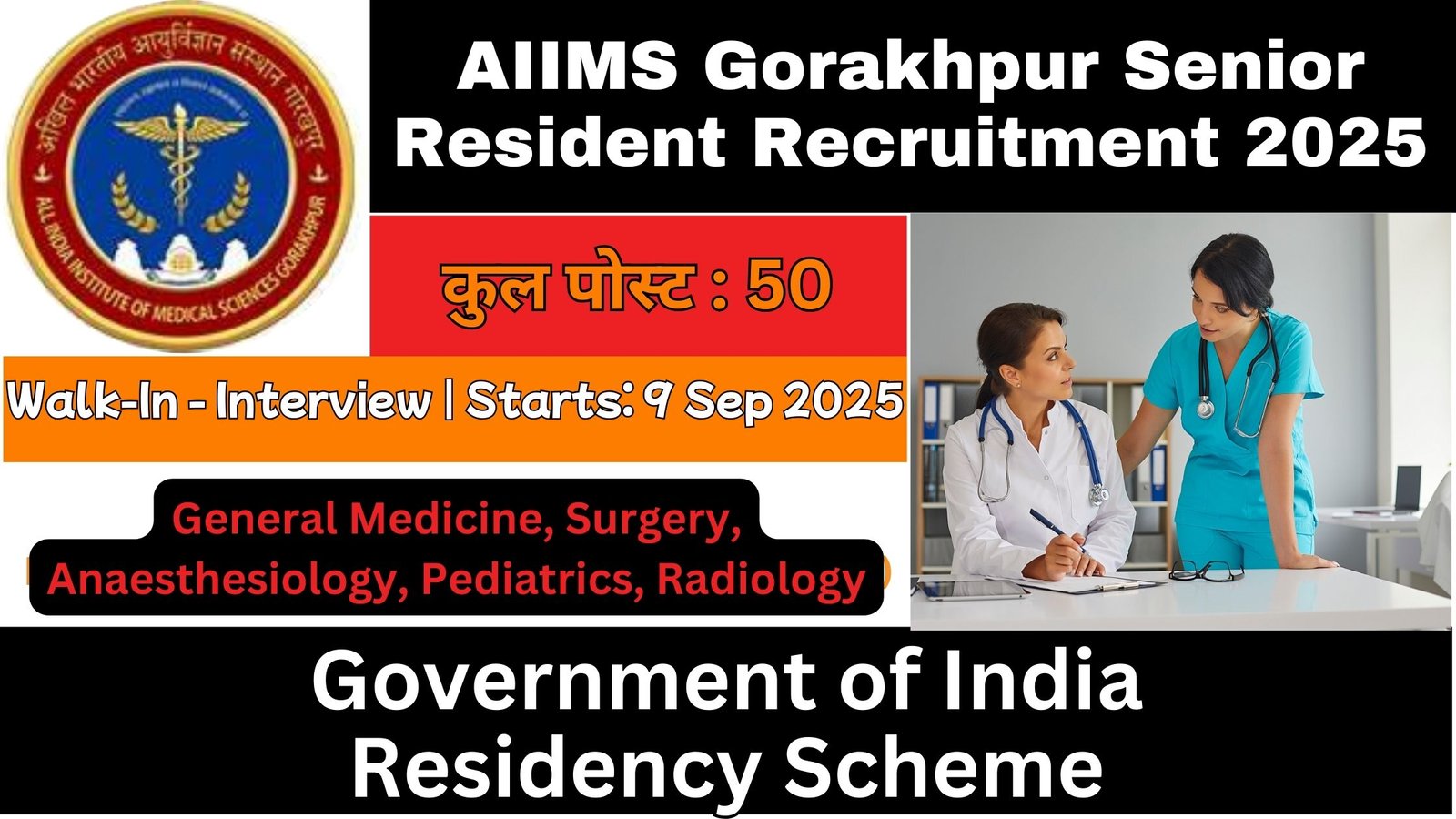 AIIMS Gorakhpur Senior Resident Recruitment 2025