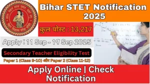 Bihar STET Notification 2025