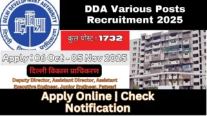 DDA Various Posts Recruitment 2025