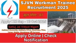 SJVN Workman Trainee Recruitment 2025