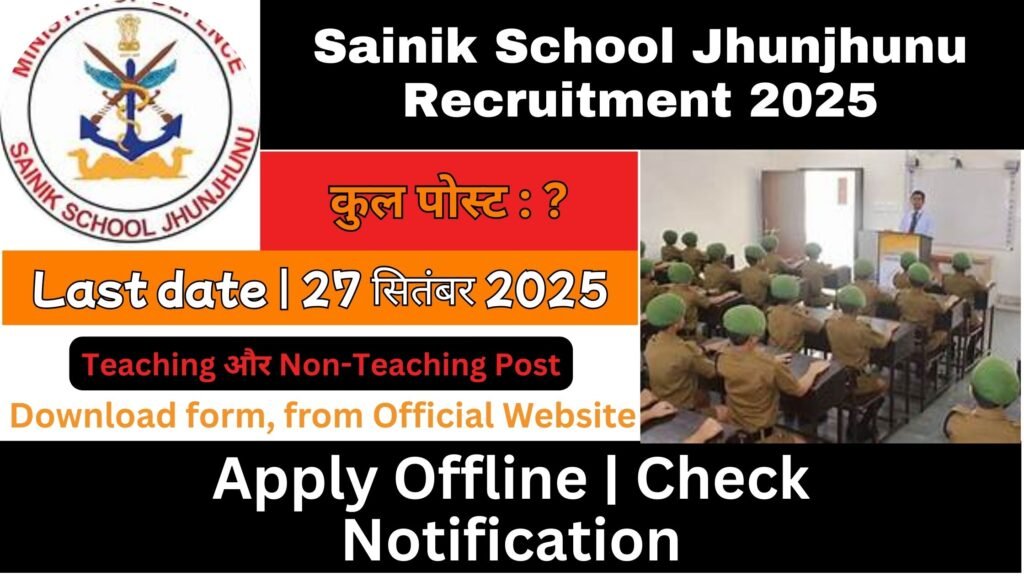 Sainik School Jhunjhunu Recruitment 2025