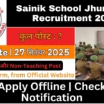 Sainik School Jhunjhunu Recruitment 2025 : PGT-TGT और अन्य Teaching-Non-Teaching पदों पर आवेदन आमंत्रित