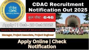 CDAC Recruitment Notification Out 2025