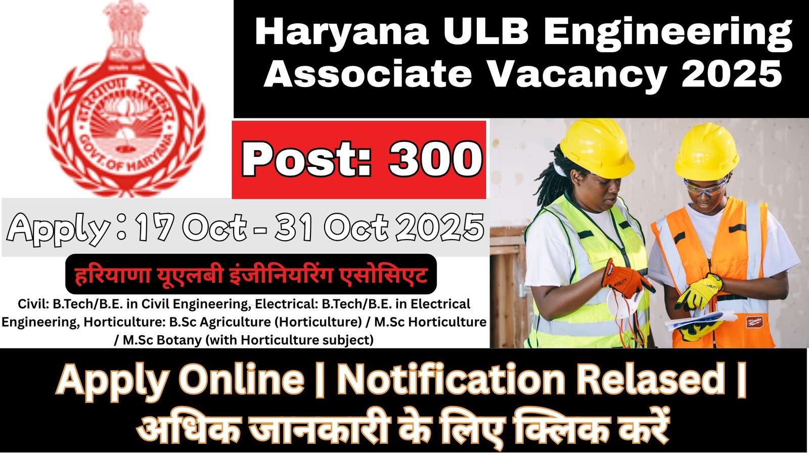 Haryana ULB Engineering Associate Vacancy 2025