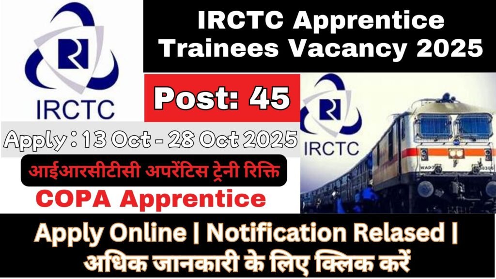 IRCTC Apprentice Trainees Recruitment  2025