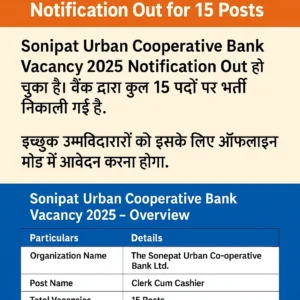 Sonipat Urban Cooperative Bank Vacancy