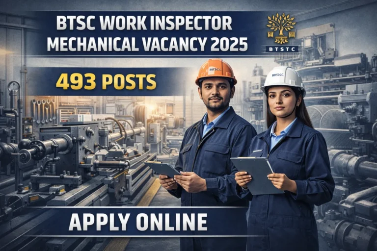 BTSC Work Inspector Mechanical Vacancy 2025