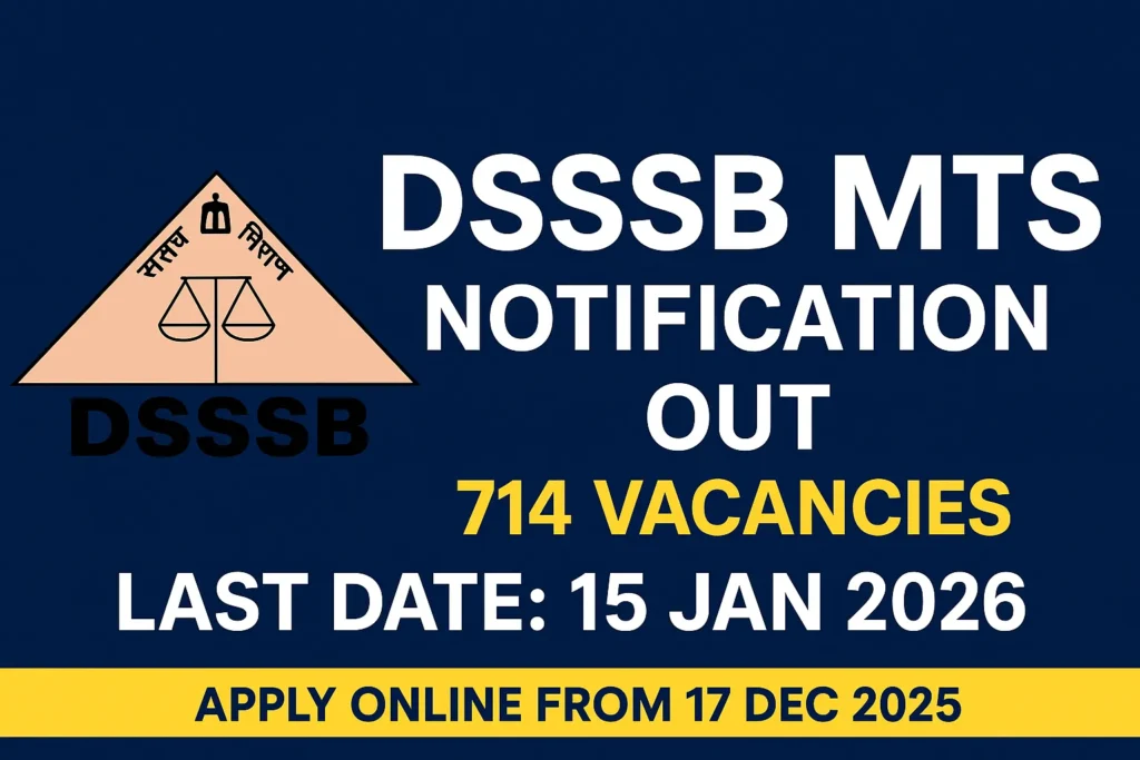 DSSSB MTS Bharti 2025-26