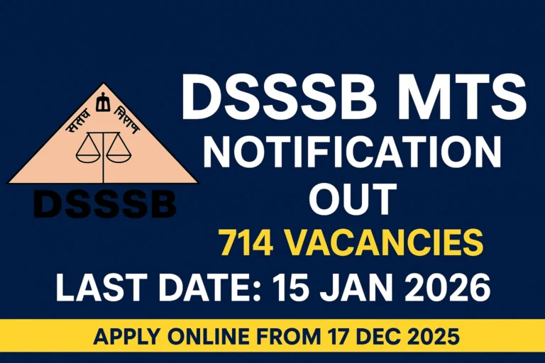 DSSSB MTS Bharti 2025-26