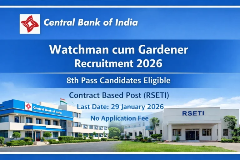 Central Bank of India Watchman cum Gardener Bharti 2026 Notification Out