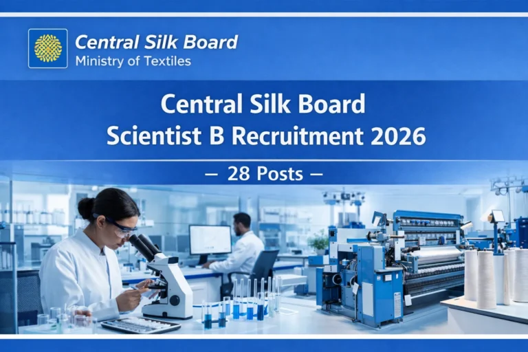 Central Silk Board Scientist B Vacancy 2026 Notification Out