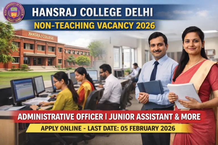 Hansraj College Delhi Non Teaching Vacancy 2026