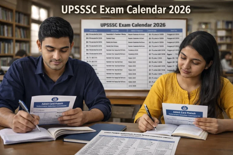 UPSSSC Vacancies Exam Calendar 2026