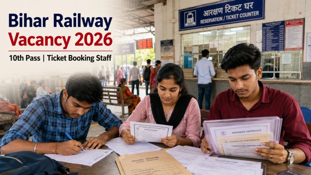 Bihar Railway Ticket Booking Staff Vacancy 2026: 10वीं पास