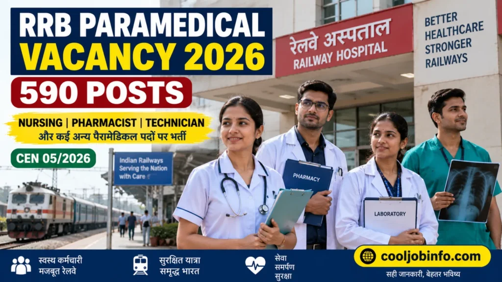 RRB Paramedical Vacancy 2026: 590 पद, योग्यता, फीस और सैलरी