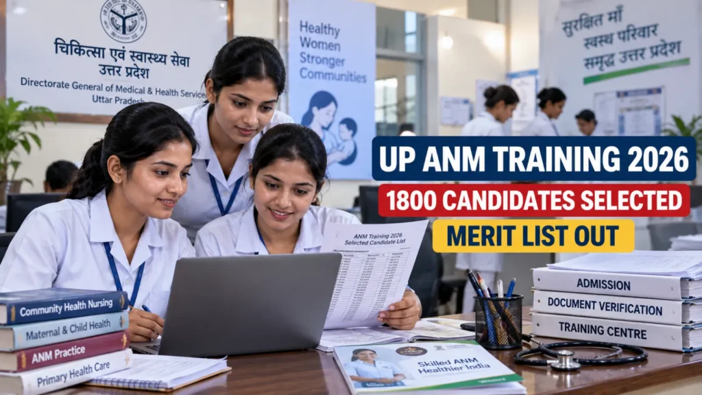 UP ANM Training Selected Candidate List 2026: 1800 उम्मीदवारों की Merit List जारी, ऐसे देखें नाम