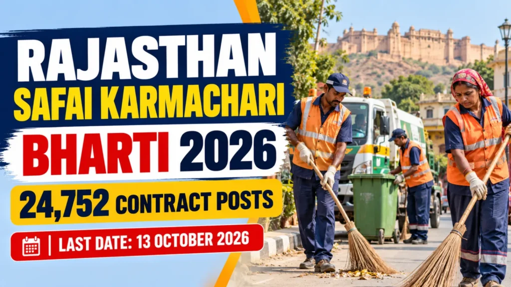 Rajasthan Safai Karmachari Bharti 2026: 24,752 पदों पर भर्ती, योग्यता, सैलरी और आवेदन
