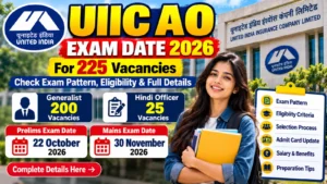 UIIC AO Exam Date 2026